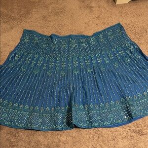 Blue Embellished Women's unstitched Lehenga
